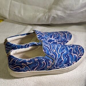 Lilly Pulitzer Blue and Pink Women's Sneakers